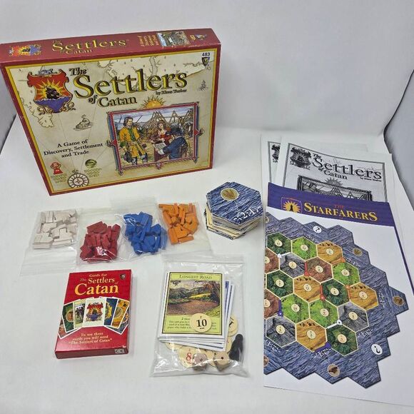 THE SETTLERS OF CATAN BY KLAUS TEUBER 2003 MAYFAIR GAMES #483 COMPLETE - Picture 1 of 9